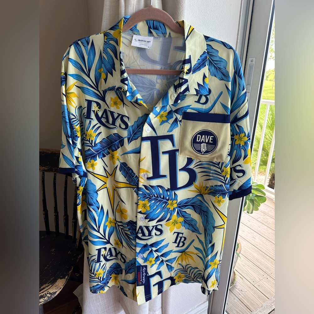 Tampa Bay Rays Mens Hawaiian Shirt Size XL Button Down MLB